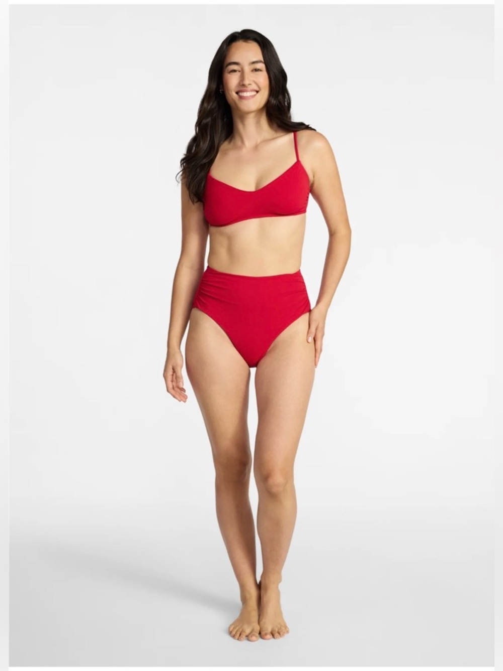 Time and Tru Women's Ribbed Red Bikini Set- XL/1XL